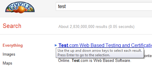 Google Pfeil - Wording Englisch