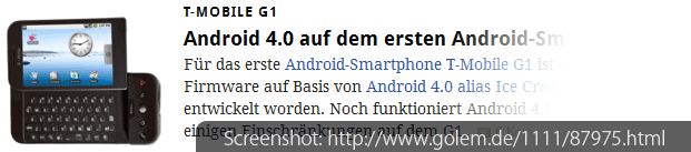 Android 4.0 auf dem G1