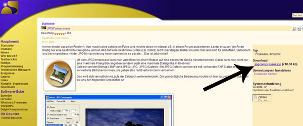 Download von JPG Compressor