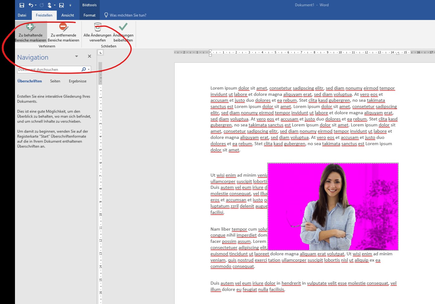 Microsoft Word 2016/2019 Bild transparente Farbe bestimmen • tikoim.de