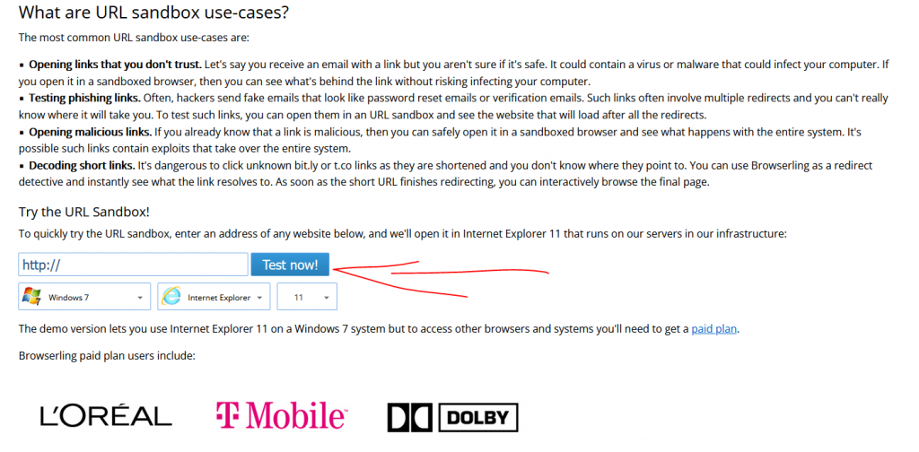 Sanbox Testing URL Sandbox