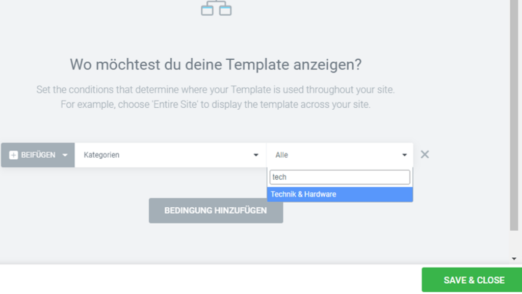 Theme Builder Bedingung auswaehlen1