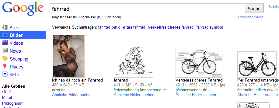 Fahrrad Foto bei Google