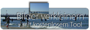 Bilder verkleinern - Abbildung Strand, Bilder groß und klein