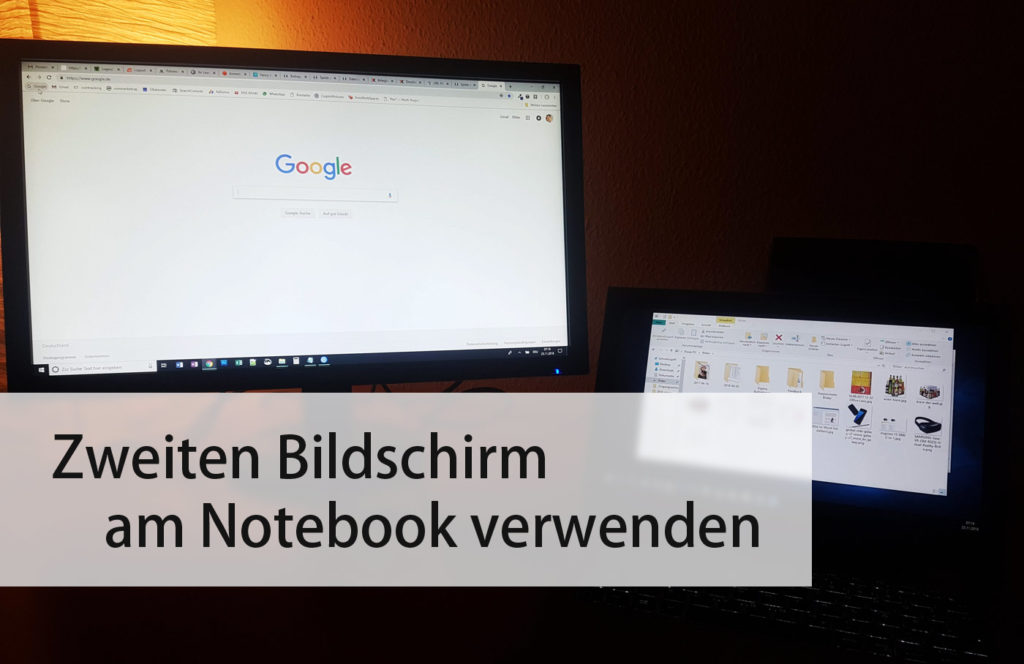 Zweiten Bildschirm am Notebook verwenden