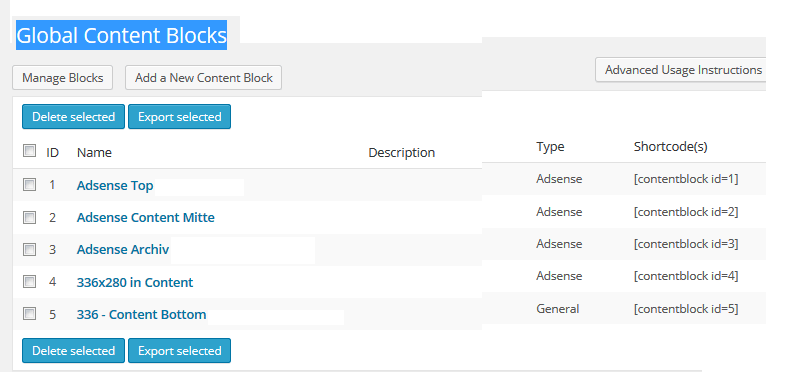 Global Content Blocks WordPress