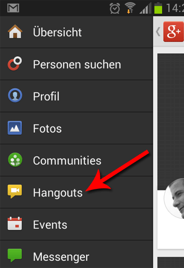 Hangout auf Android Bildschirm 2