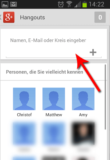 Hangout auf Android Screen 1