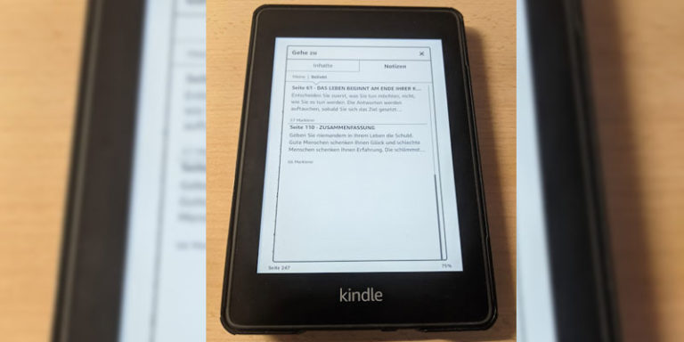 Amazon Kindle Notizen Markierungen