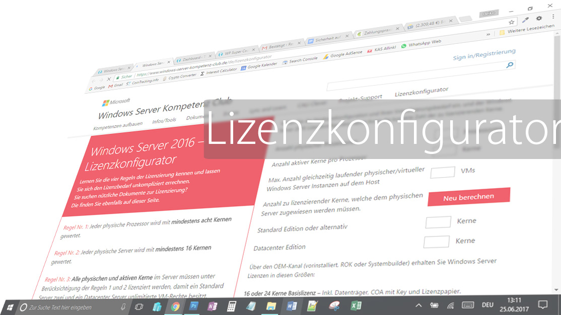 Windows Server Kalkulationstool
