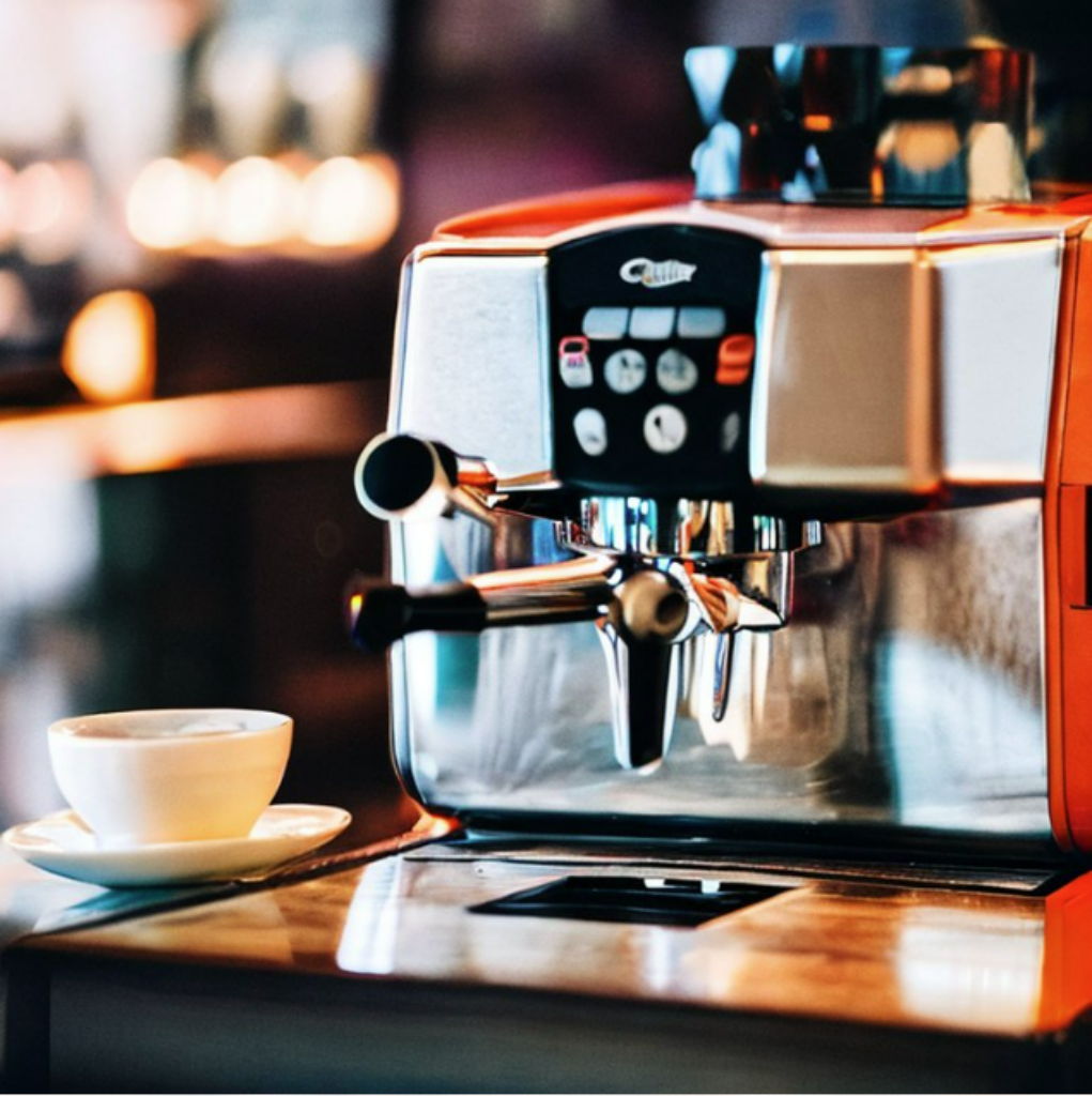 midjourney bild coffee machine barista colourful