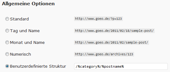 Permalinkstruktur