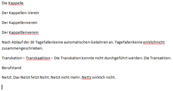 Rechtschreibprüfung in Microsoft Office Word