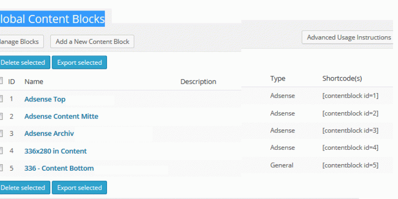WordPress Shortcode Global Content Blocks